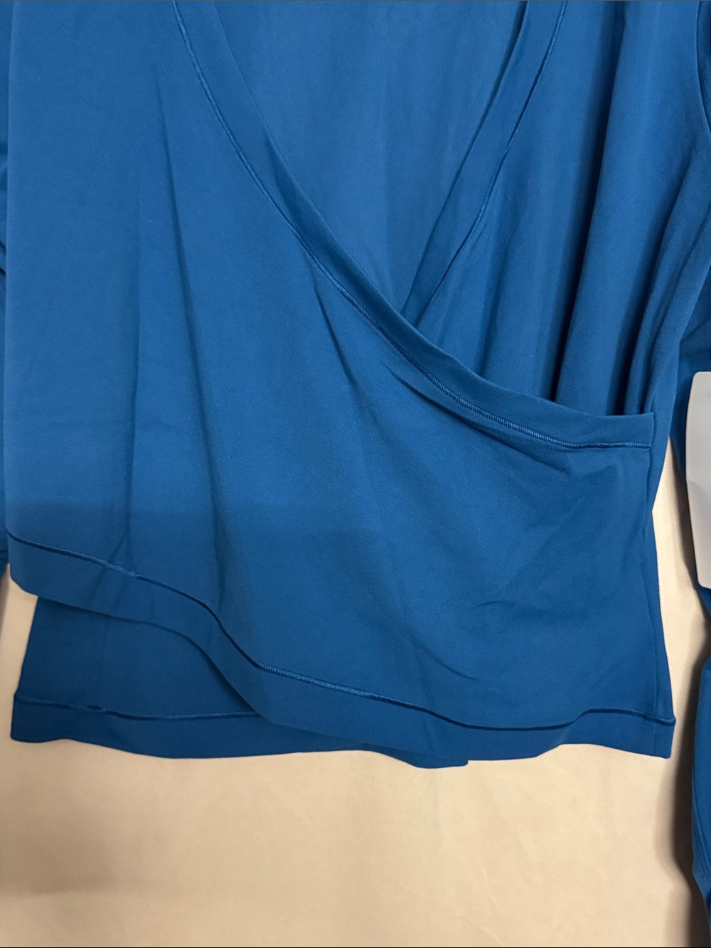 Athleta Transcend Long-Sleeve Wrap-Style Top, Size XL, Color Teal Blue - Picture 5 of 12